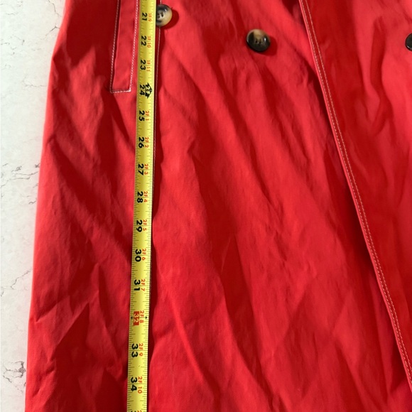 Michael Kors Bold Scarlet Double-Breasted Weather Resistant Trench with Belt - Picture 12 of 14